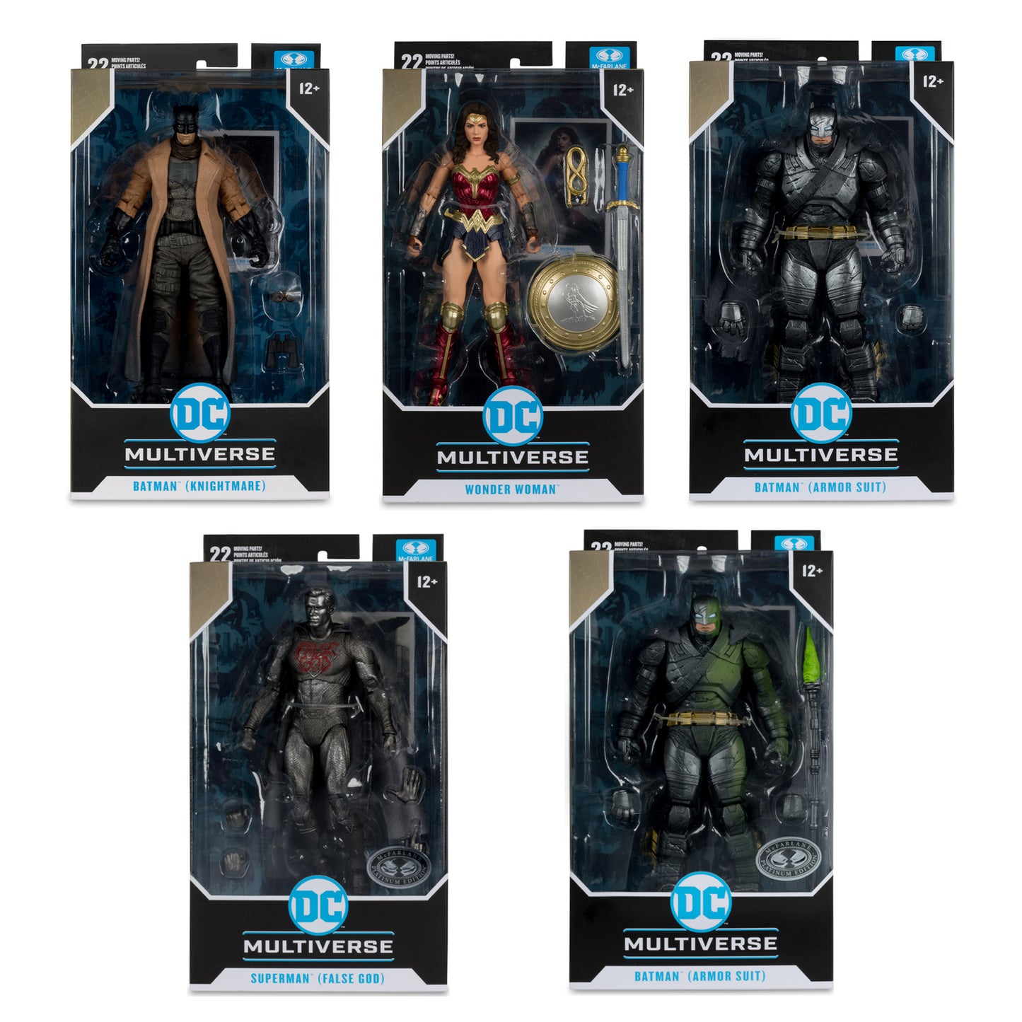 DC Multiverse BvS Wave (Armored Batman/WW/Knightmare/2 Platinums)