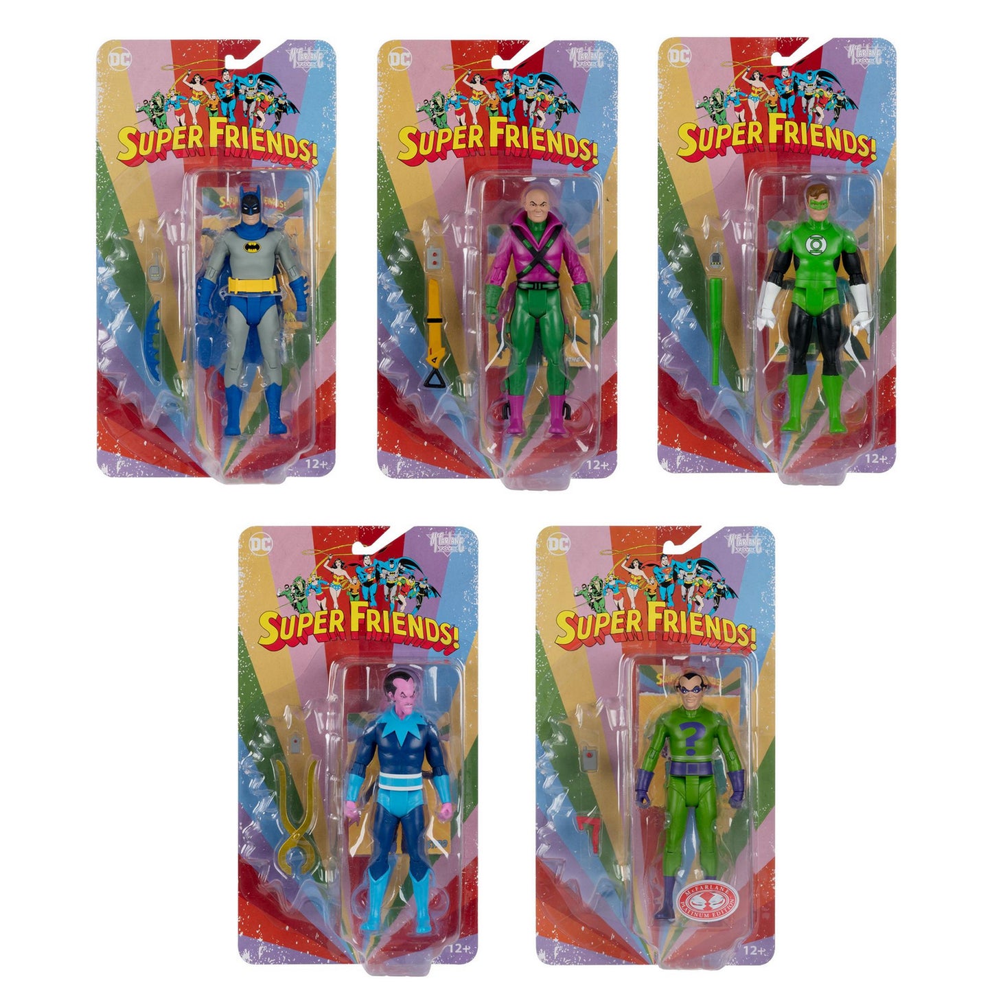 McFarlane Toys DC Super Friends Retro Wave (Batman/Green Lantern/Lex Luthor/Sinestro/Riddler)