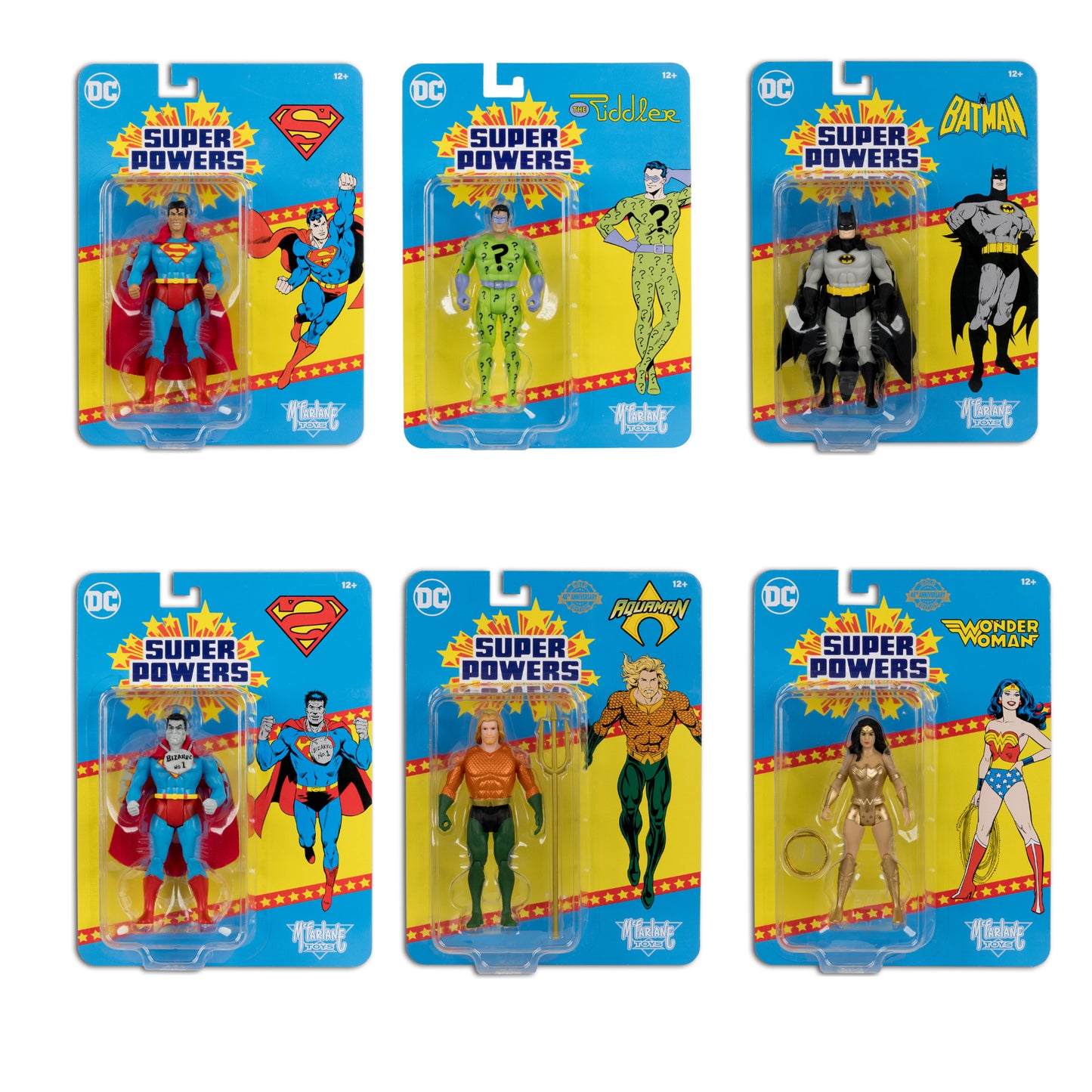 DC Super Powers Wave 9 (Bizarro/Batman/Riddler/Superman Classic/Aquaman Gold/Wonder Woman Gold)