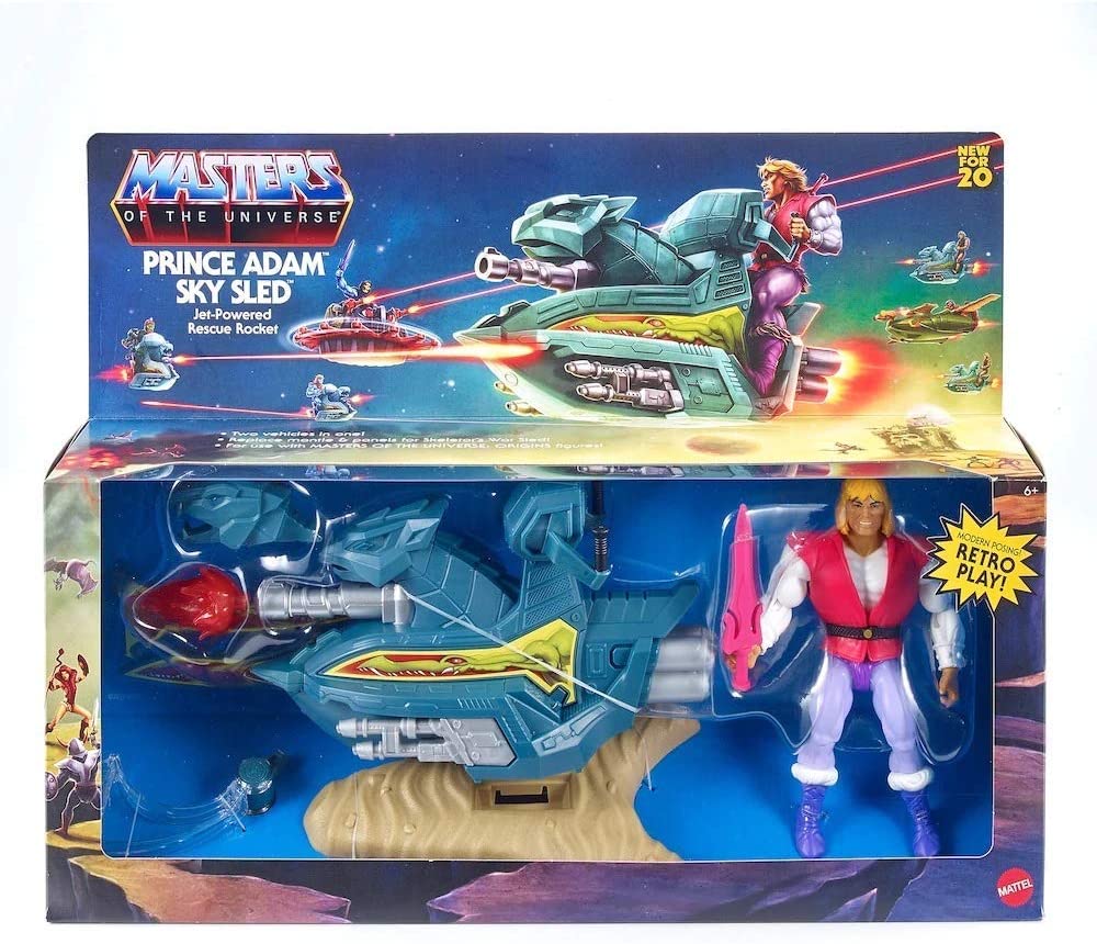 Masters of The Universe Origins Prince Adam con Sky Sled (version americana)