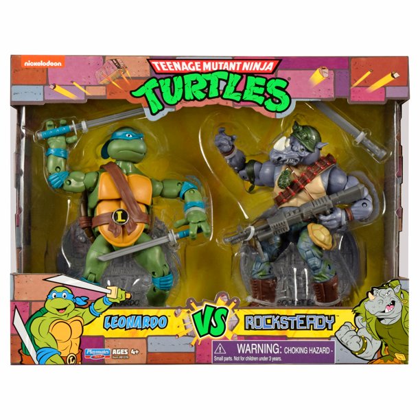 TMNT Leonardo vs Rocksteady 2 Pack