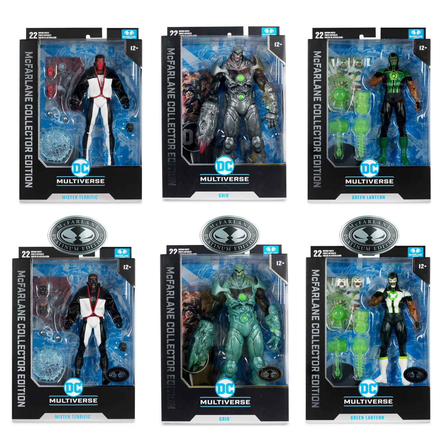 DC Multiverse McFarlane Collector Edition Wave 8 (Green Lantern/Grid/Mr. Terrific/3 Platinum)