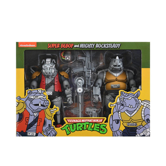 NECA TMNT Cartoon Super Bebop y Mighty Rocksteady EXCLUSIVA