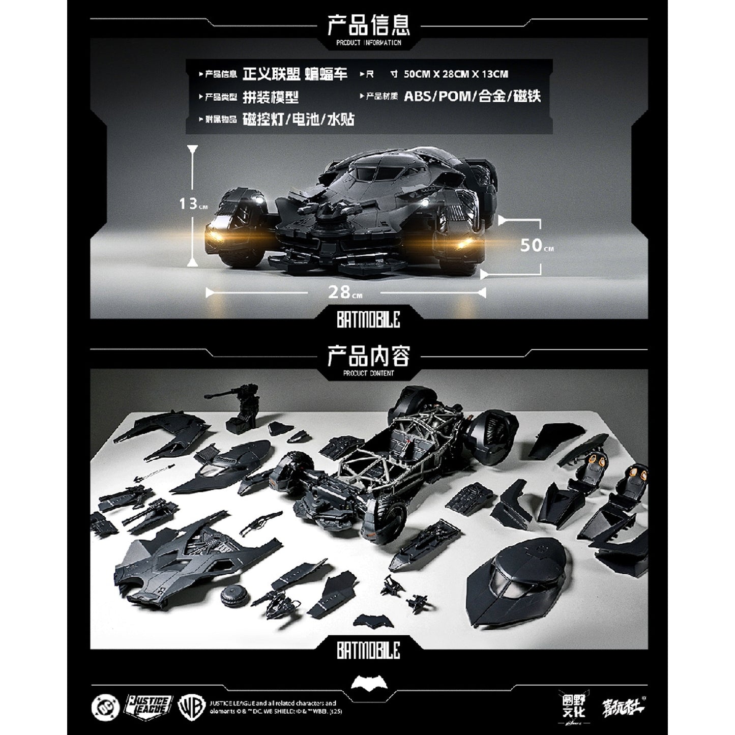 Play Club 1/12 Justice League Batmobile Model Kit
