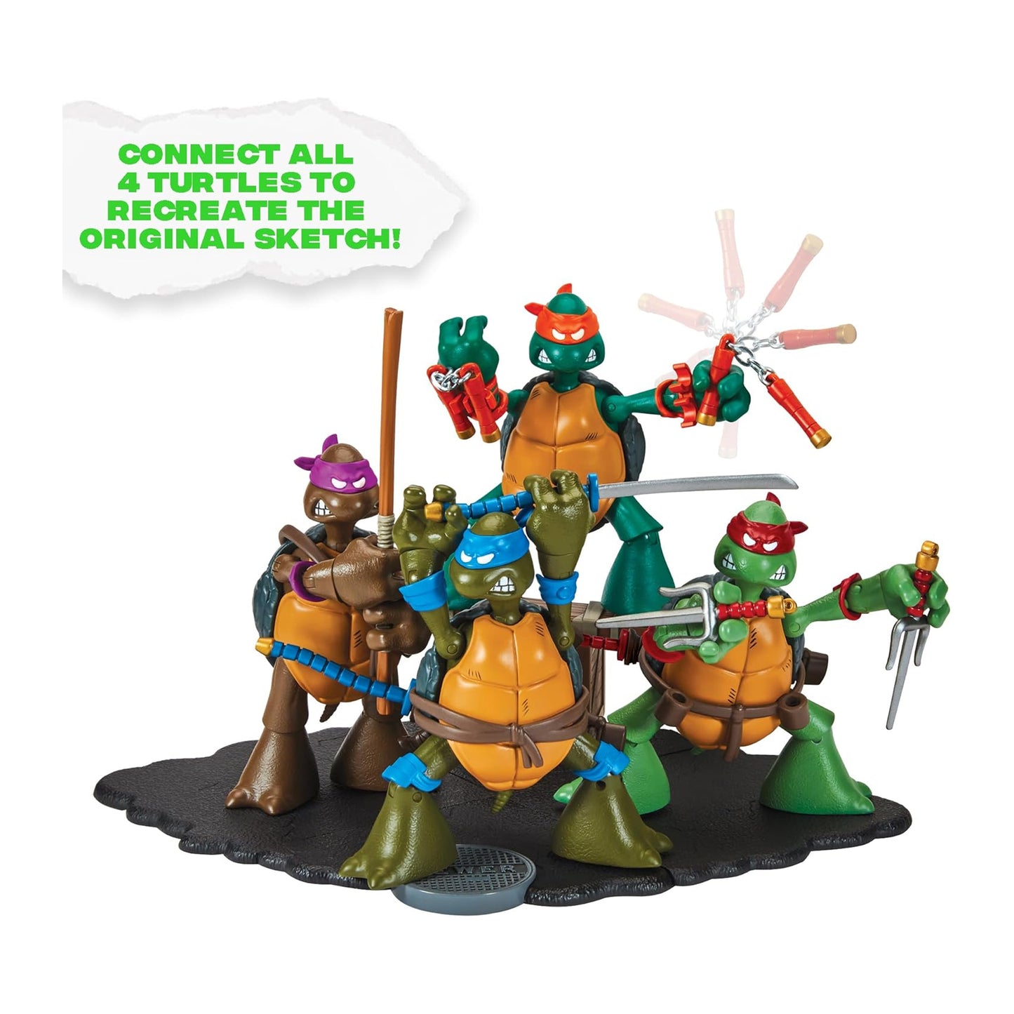 Playmates Teenage Mutant Ninja Turtles Original Sketch Collector 4 Pack 2do Pago