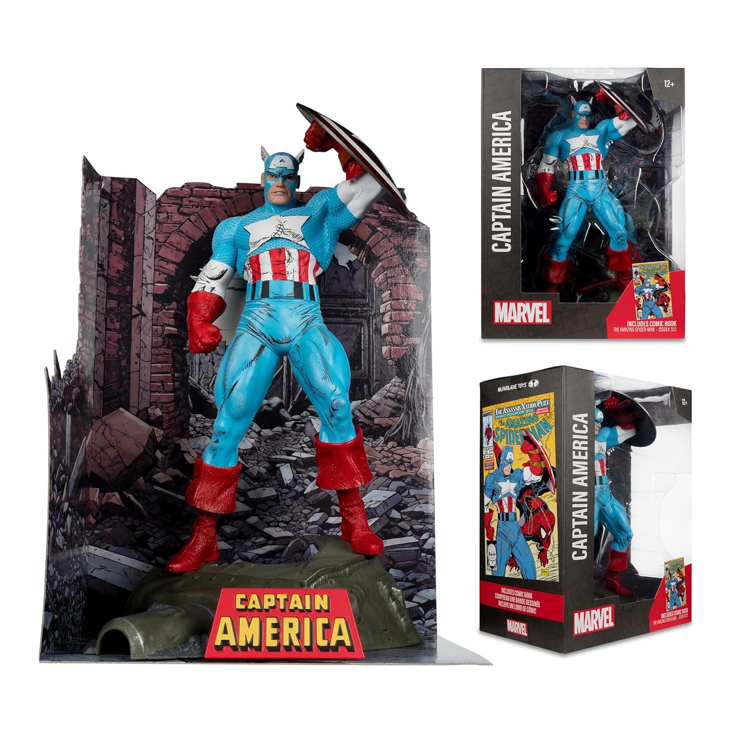 McFarlane Toys - Marvel Captain America 1:6th Posed Figure (Amazing Spider-Man #323) 2do Pago