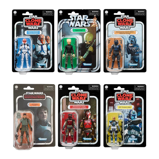 Star Wars The Vintage Collection Wave 11 (ARC Trooper Jesse/Din Djarin (Morak)/Mandalorian Death Watch Trooper/Figrin D'an (Cantina Band)/332nd Ahsoka's Clone Trooper/Mandalorian Super Commando Captain) 2do Pago