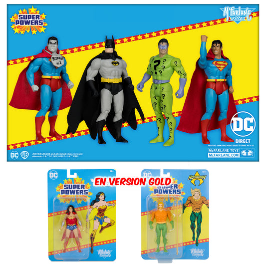 DC Super Powers Wave 9 (Bizarro/Batman/Riddler/Superman Classic/Aquaman Gold/Wonder Woman Gold)