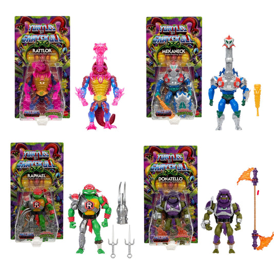 Masters of the Universe Origins Turtles of Grayskull Figure Wave 5 (Raphael/Donatello/Mekaneck/Rattlor)