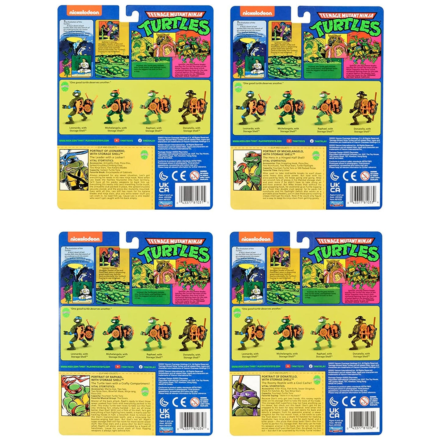 Teenage Mutant Ninja Turtles: Classic 4" Turtles 4-Pack (Storage Shell) 2do Pago